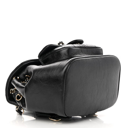 Chanel Glazed Aged Calfskin Quilted Small Duma Drawstring Backpack Black 4 of 10