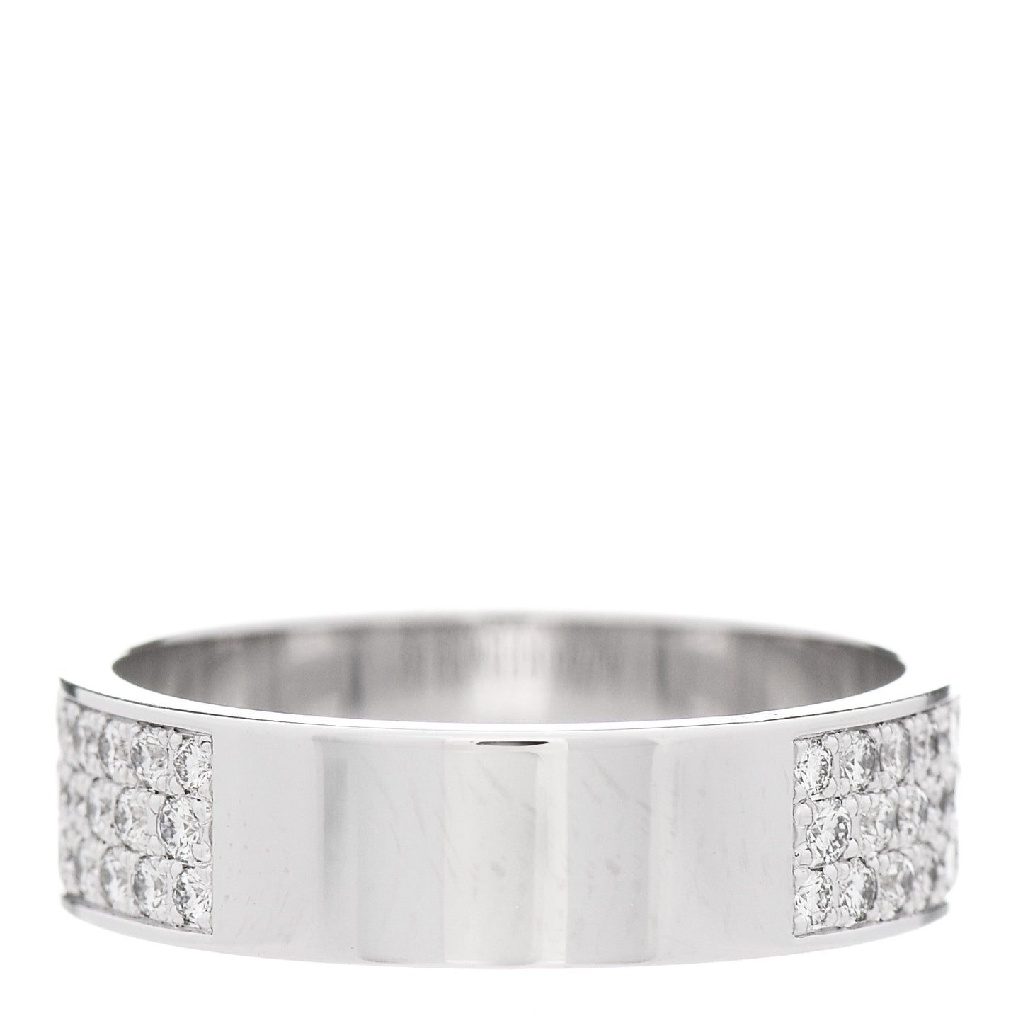 18K White Gold Diamond PM Collier De Chien Pave Ring 52 6