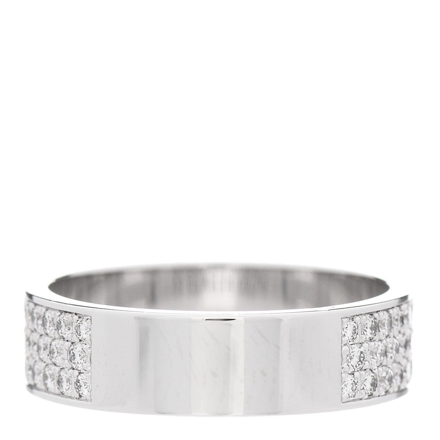 Hermes 18K White Gold Diamond PM Collier De Chien Pave Ring 52 6 3 of 5
