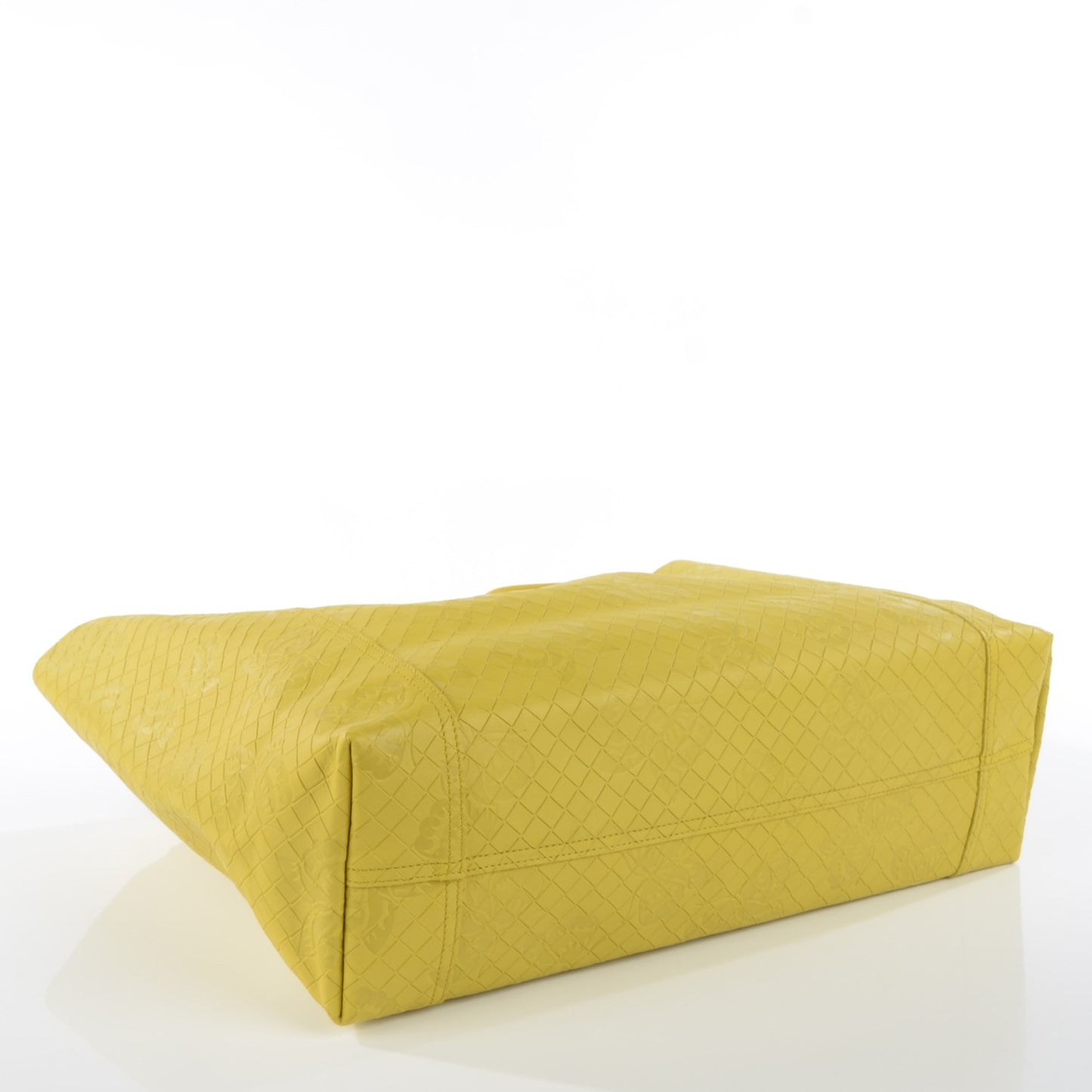 Calfskin Intrecciomirage Intarsio Large Tote Lime