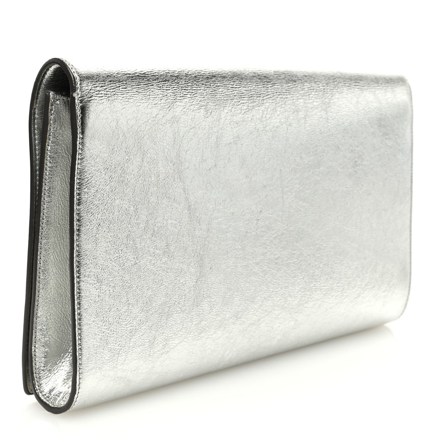 Metallic Calfskin Monogram Large Belle De Jour Clutch Silver