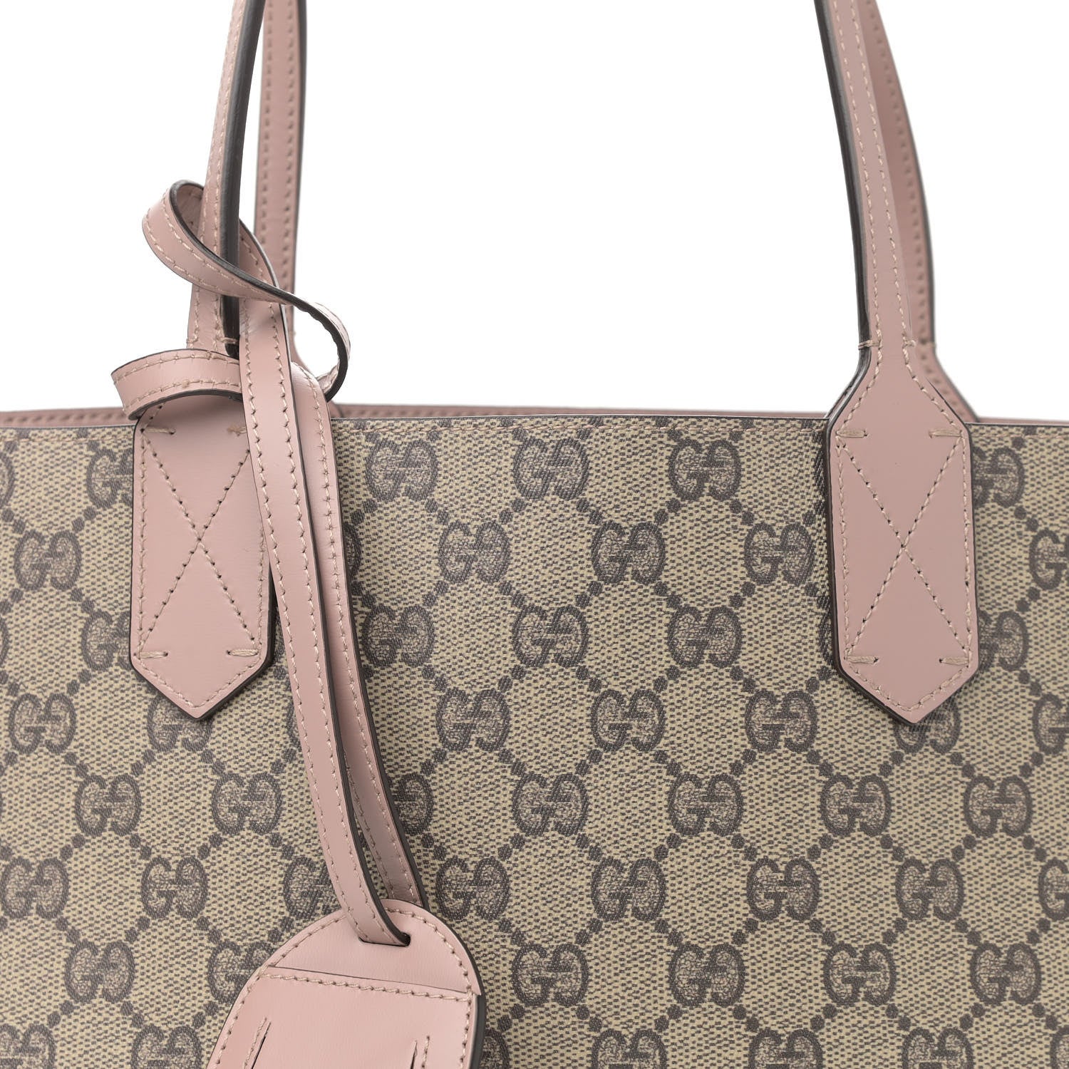 Gucci Textured Calfskin Monogram Small Reversible GG Tote Dark Cipria 10 of 16