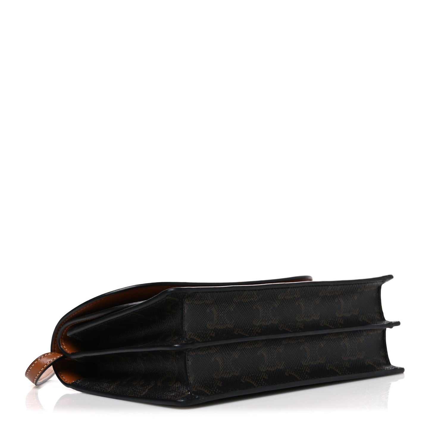 Triomphe Canvas Lambskin Wallet On Strap Tan