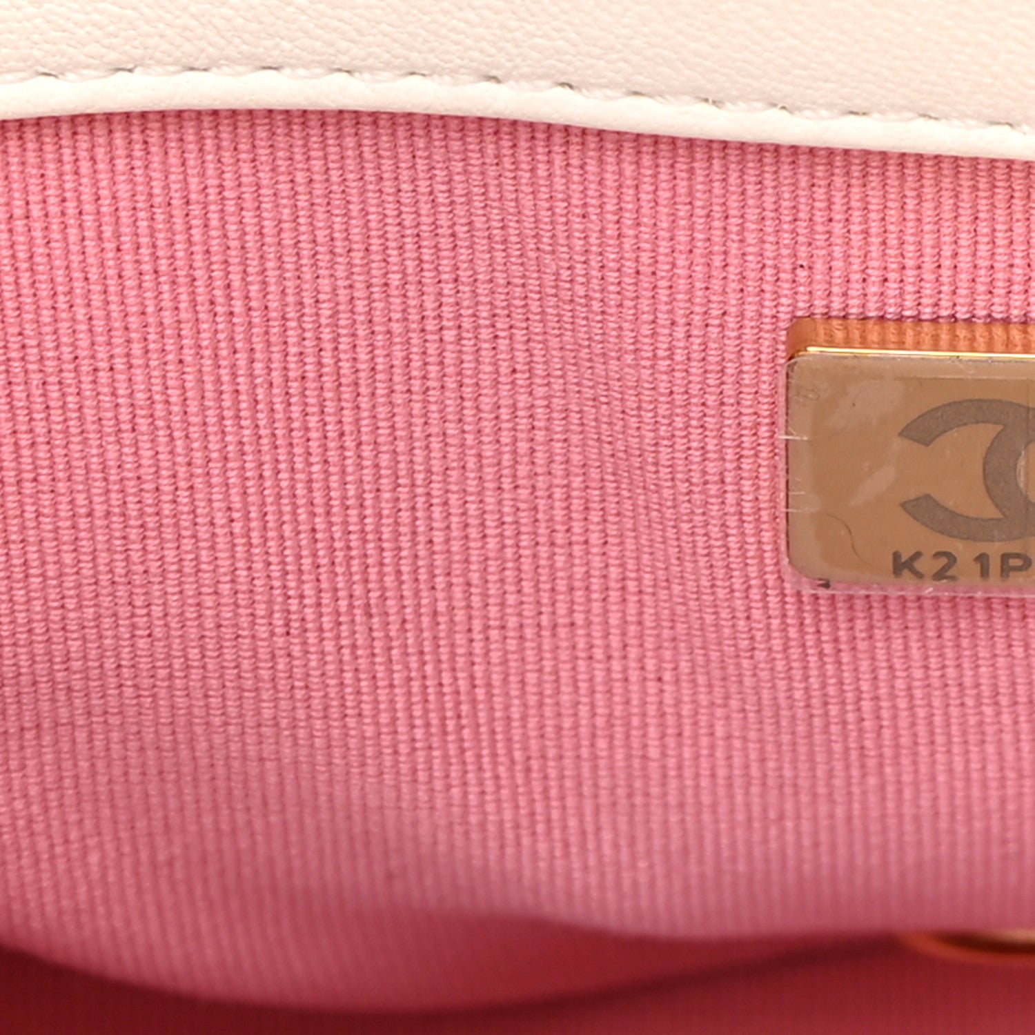 Chanel Lambskin Quilted Logo Mini Flap With Handle White 7 of 13