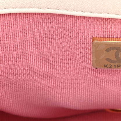 Chanel Lambskin Quilted Logo Mini Flap With Handle White 7 of 13