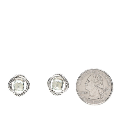 David Yurman Sterling Silver Prasiolite 7mm Infinity Earrings 2 of 4
