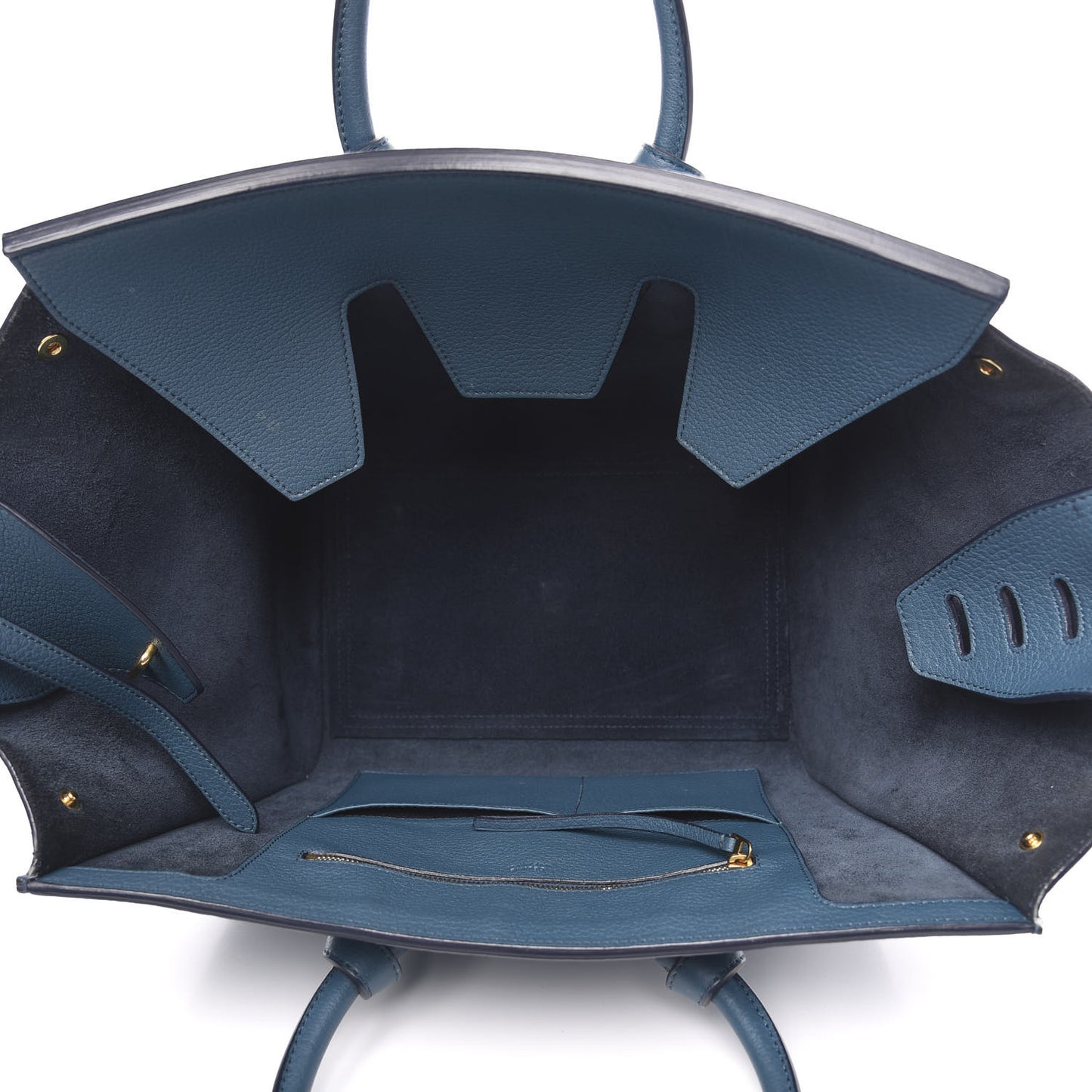 Crisped Calfskin Small Tie Knot Tote Metallic Blue