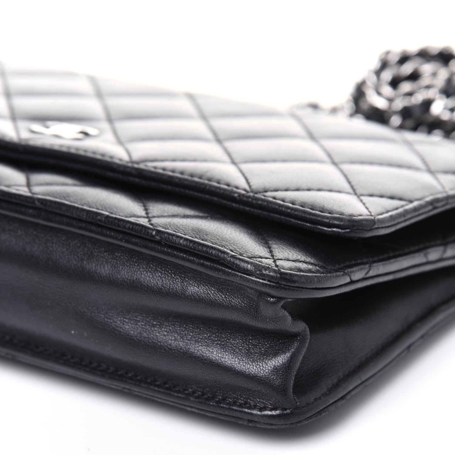 Chanel Lambskin Quilted Wallet On Chain WOC Black 13 of 19