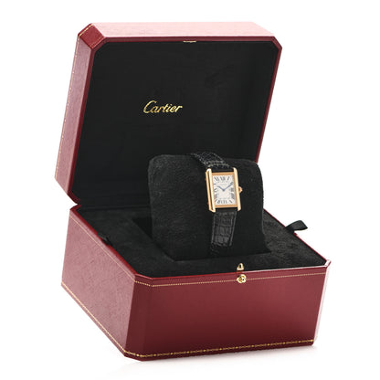 Cartier Stainless Steel 18K Yellow Gold Alligator 24mm Tank Solo Quartz Watch 8 of 8