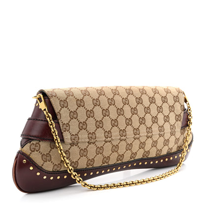 Gucci Monogram Studded Horsebit Clutch Bordeaux 3 of 17