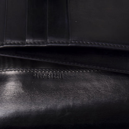 Gucci Guccissima Margaux Calfskin Metal Bar Continental Flap Wallet Black 7 of 7