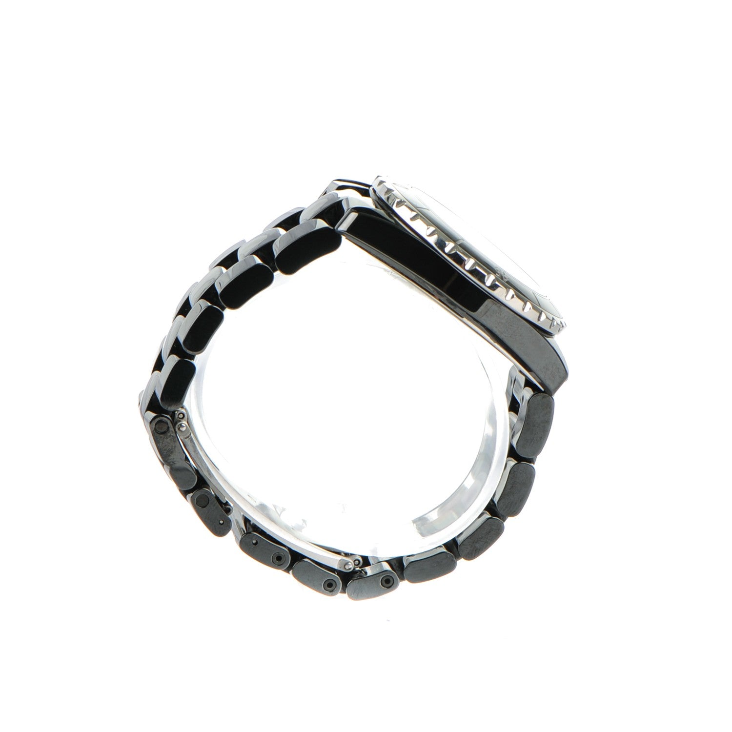 Chanel Stainless Steel Ceramic Diamond 38mm J12 Automatic Watch Black 4 of 8