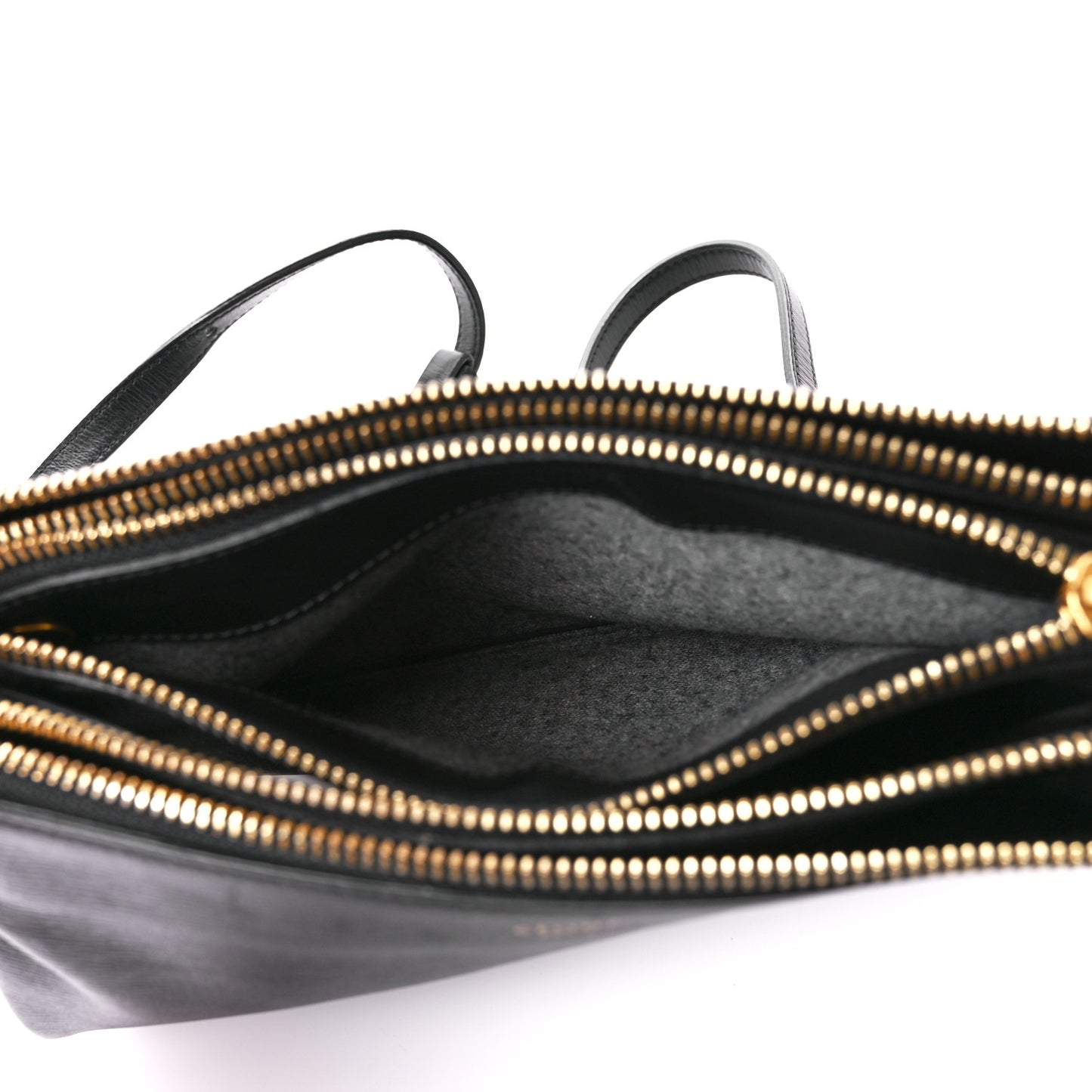 Liege Calfskin Small Trio Crossbody Bag Black