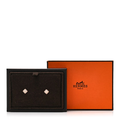 Hermes 18K Rose Gold Diamond Clou d'H Stud Earrings 5 of 5