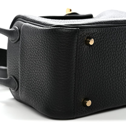 Hermes Taurillon Clemence Mini Lindy 20 Black 9 of 11