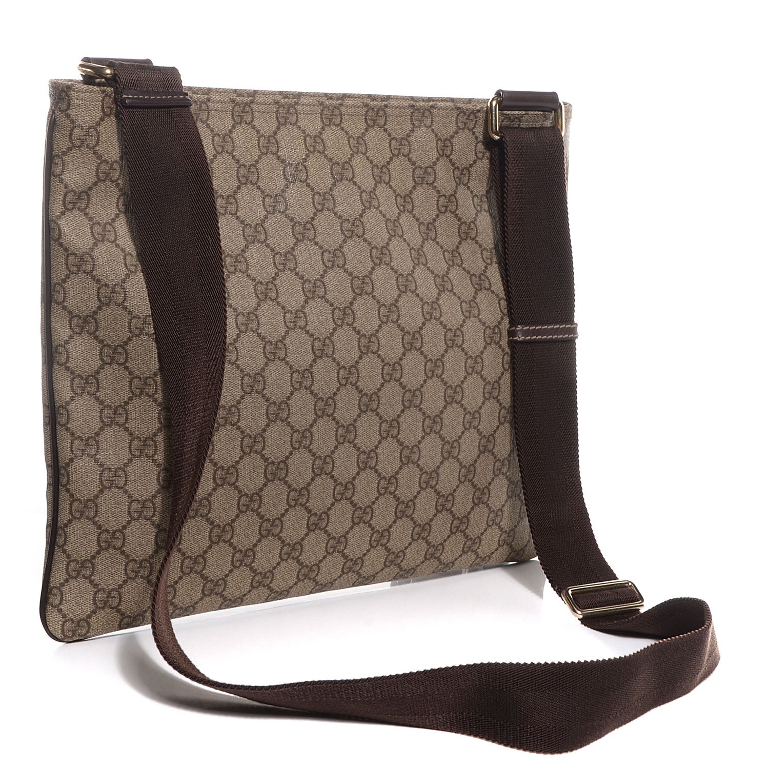 Gucci GG Plus Monogram Large Flat Messenger Bag Beige Brown 3 of 8