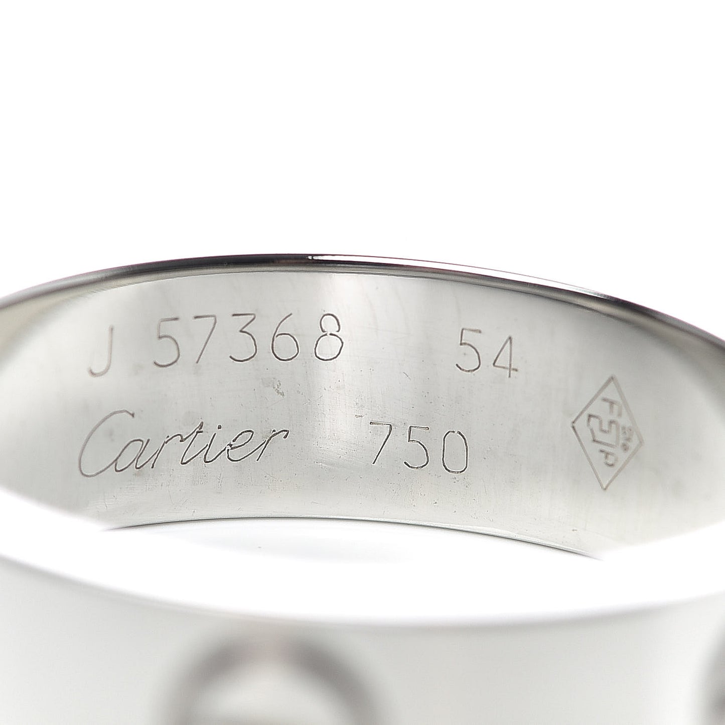 18K White Gold 5.5mm LOVE Ring 54 6.75