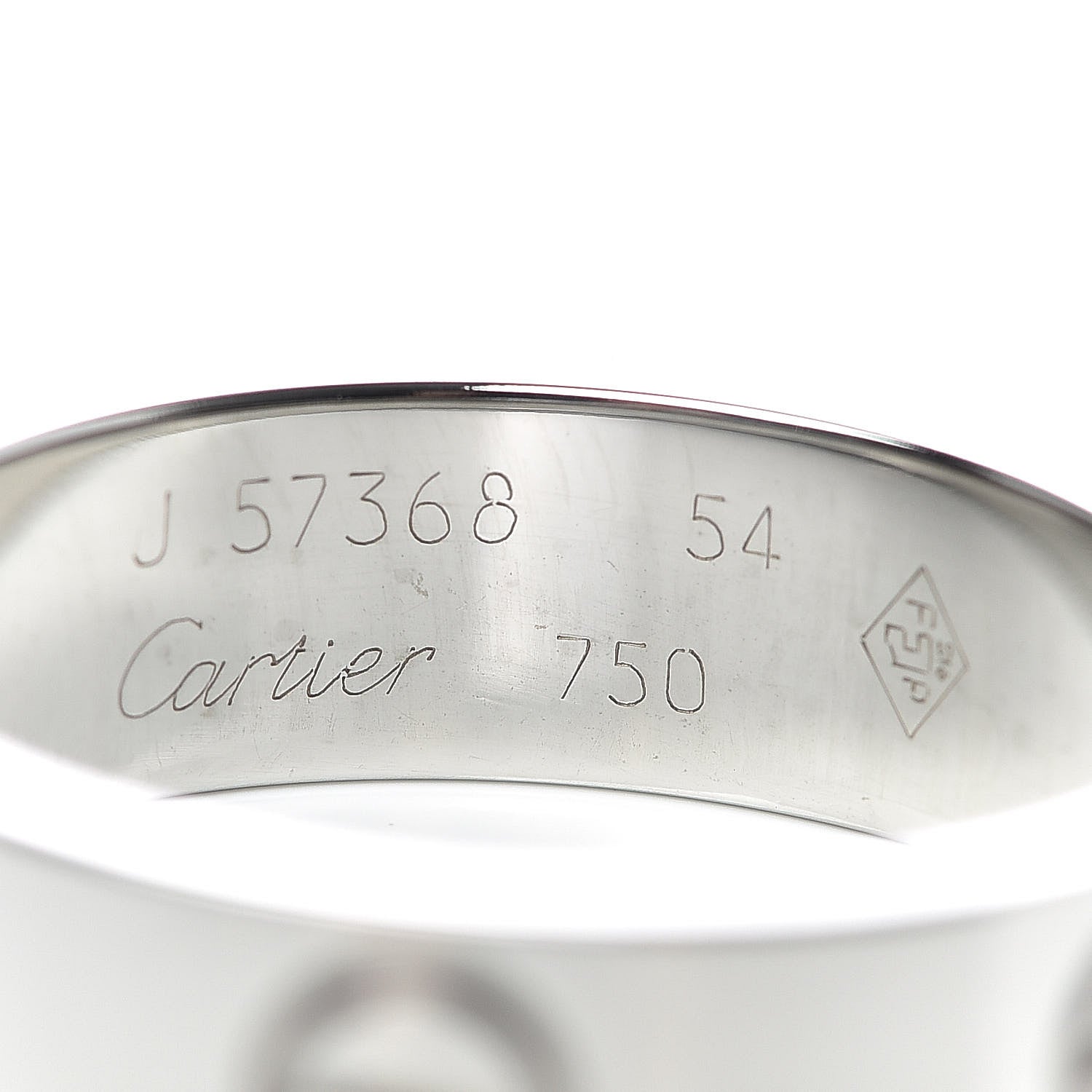 Cartier 18K White Gold 5.5mm LOVE Ring 54 6.75 4 of 4