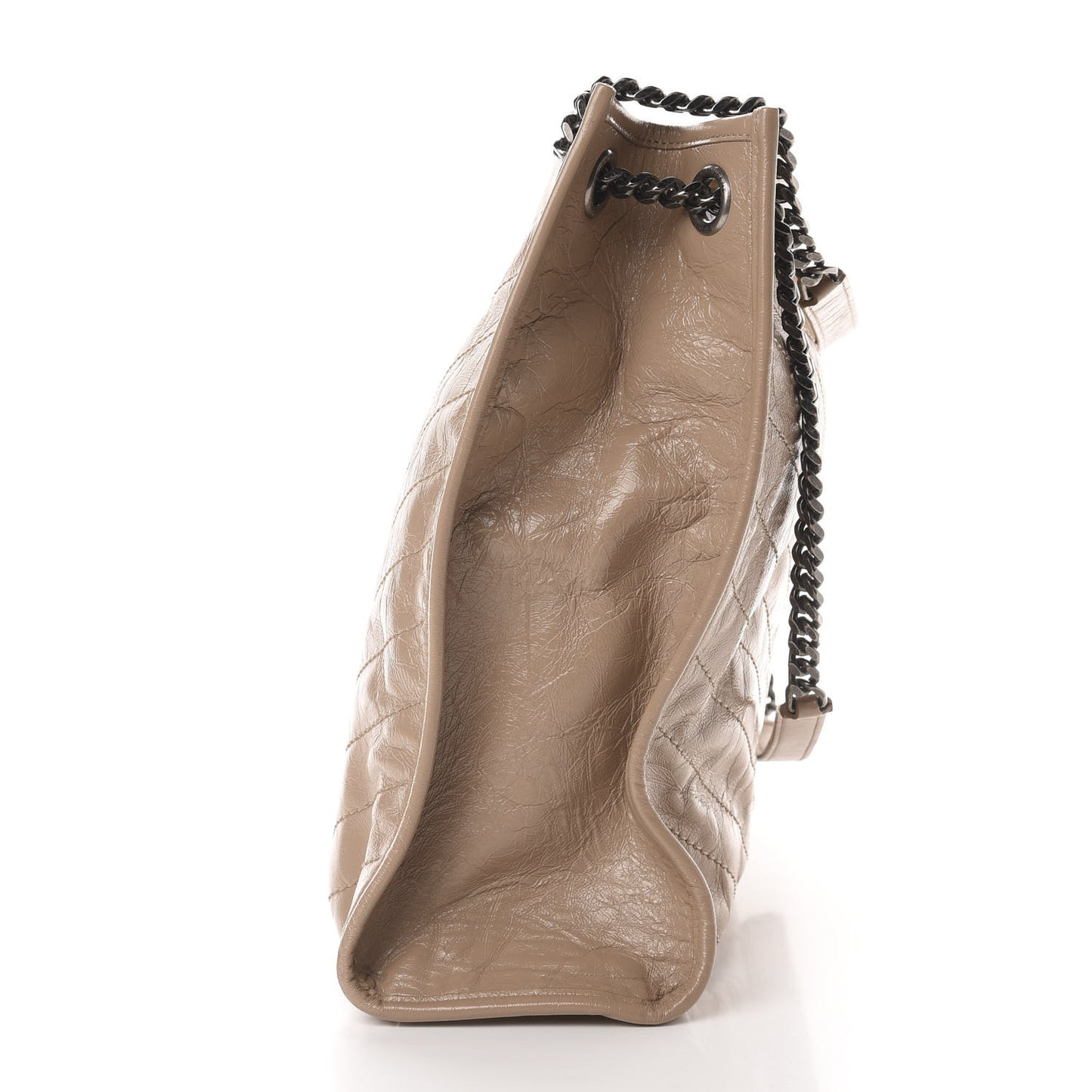 Crinkled Calfskin Matelasse Monogram Niki Shoulder Bag Gold Sand