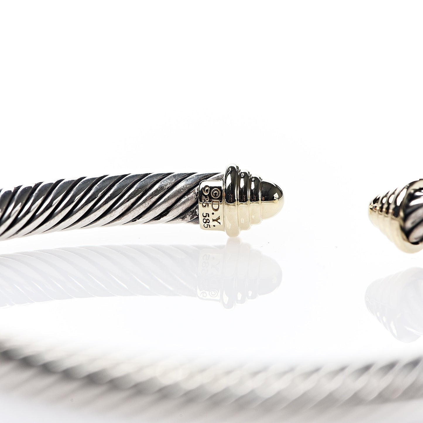 Sterling Silver 14K Yellow Gold 5mm Cable Classics Bracelet