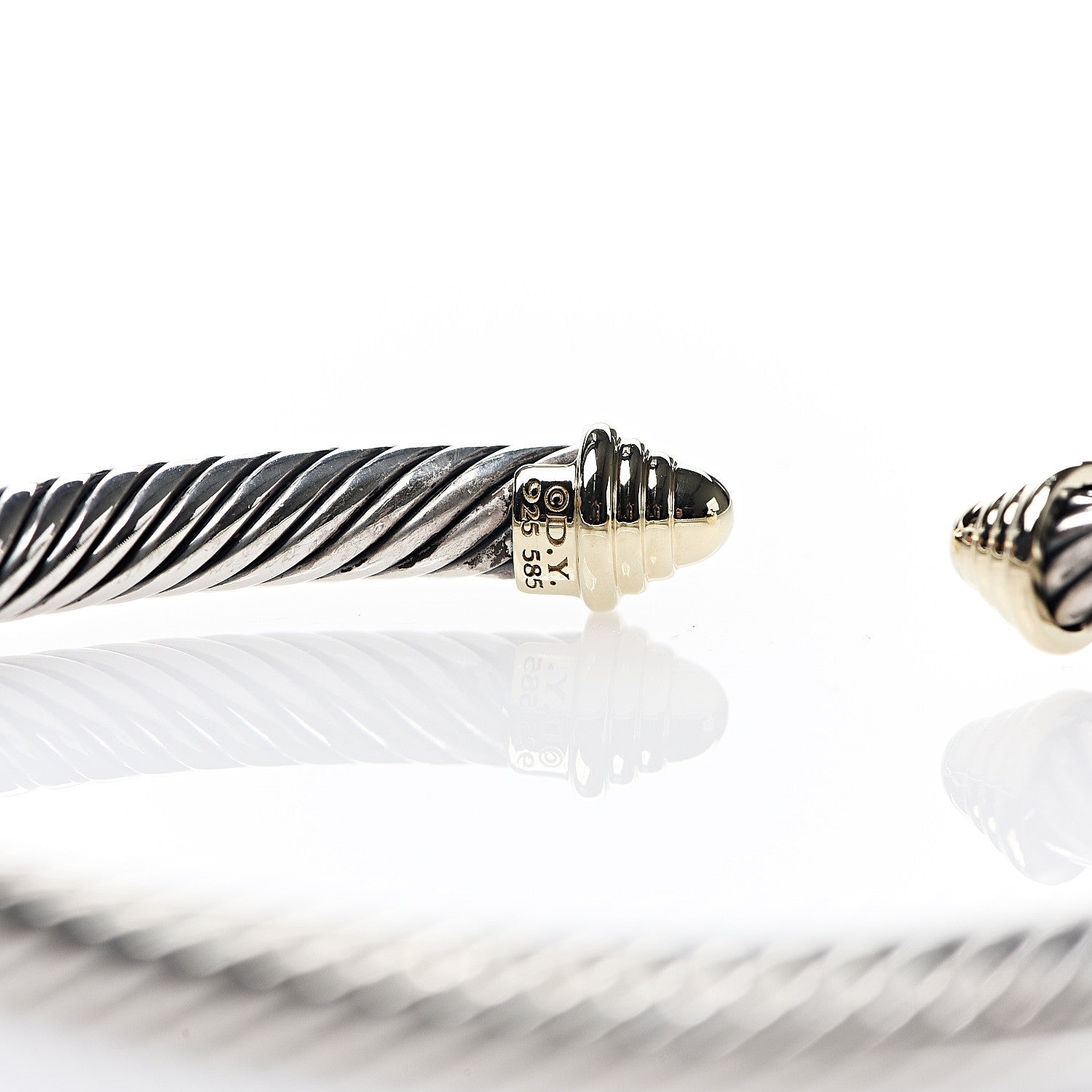 David Yurman Sterling Silver 14K Yellow Gold 5mm Cable Classics Bracelet 3 of 3