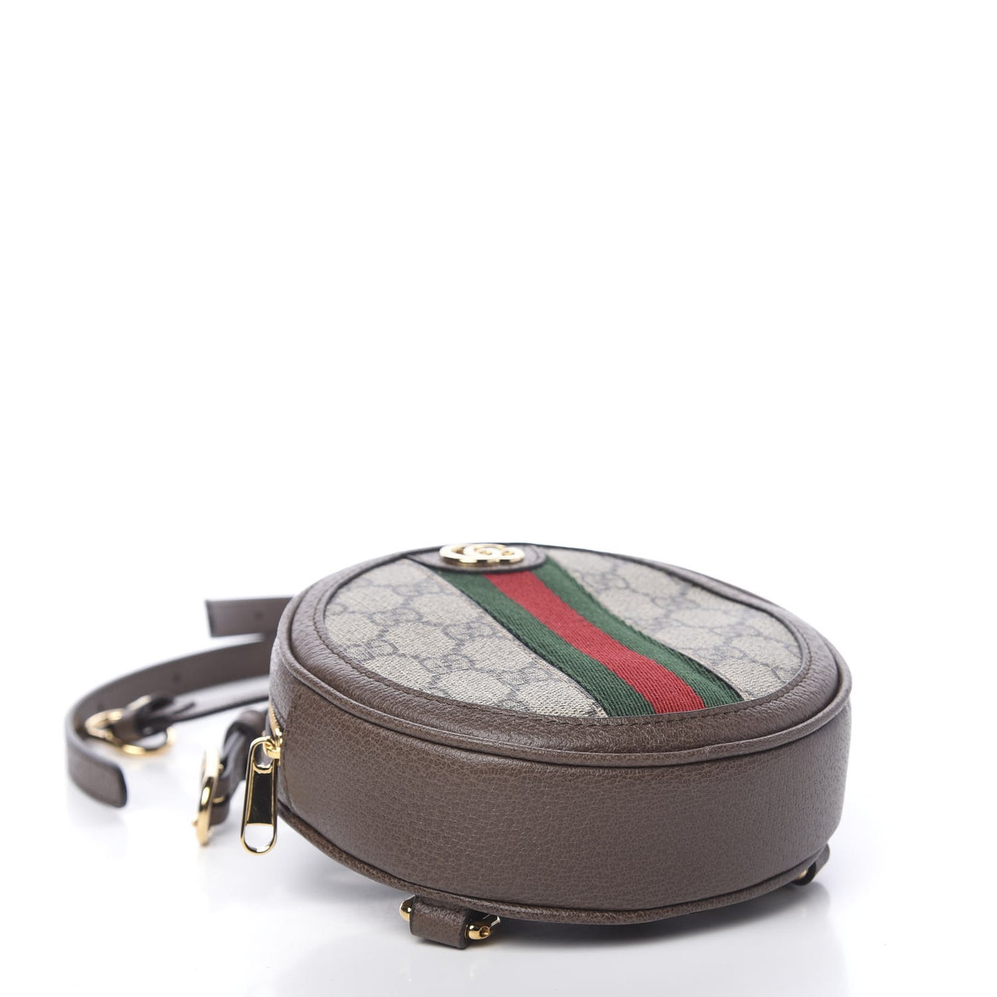 GG Supreme Monogram Web Mini Ophidia Round Backpack Brown