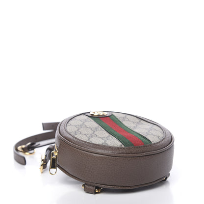 Gucci GG Supreme Monogram Web Mini Ophidia Round Backpack Brown 3 of 10