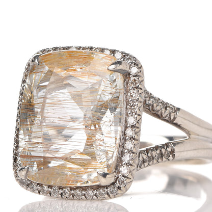 John Hardy JONH HARDY Sterling Silver Rutilated Topaz Diamond Classic Chain Ring 57 8 7 of 7