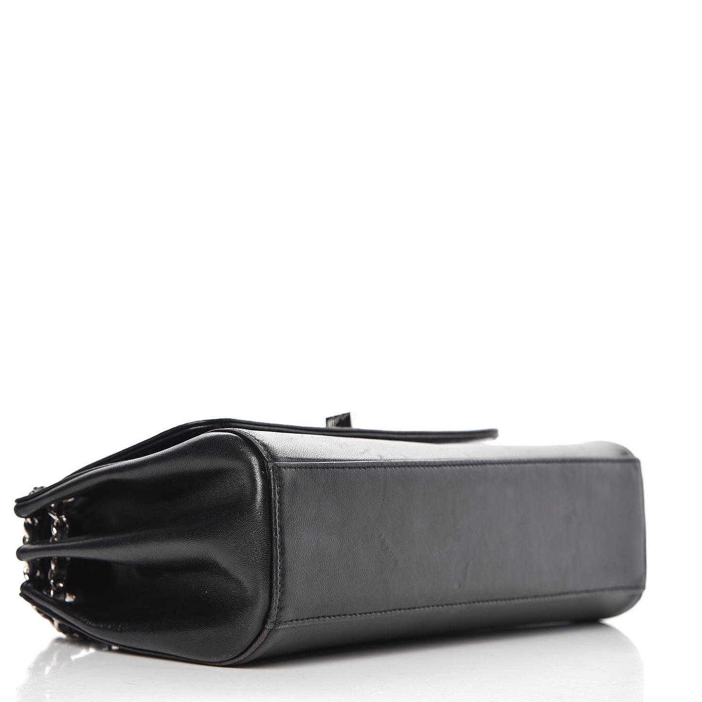 Lambskin Mademoiselle Accordion Flap Black