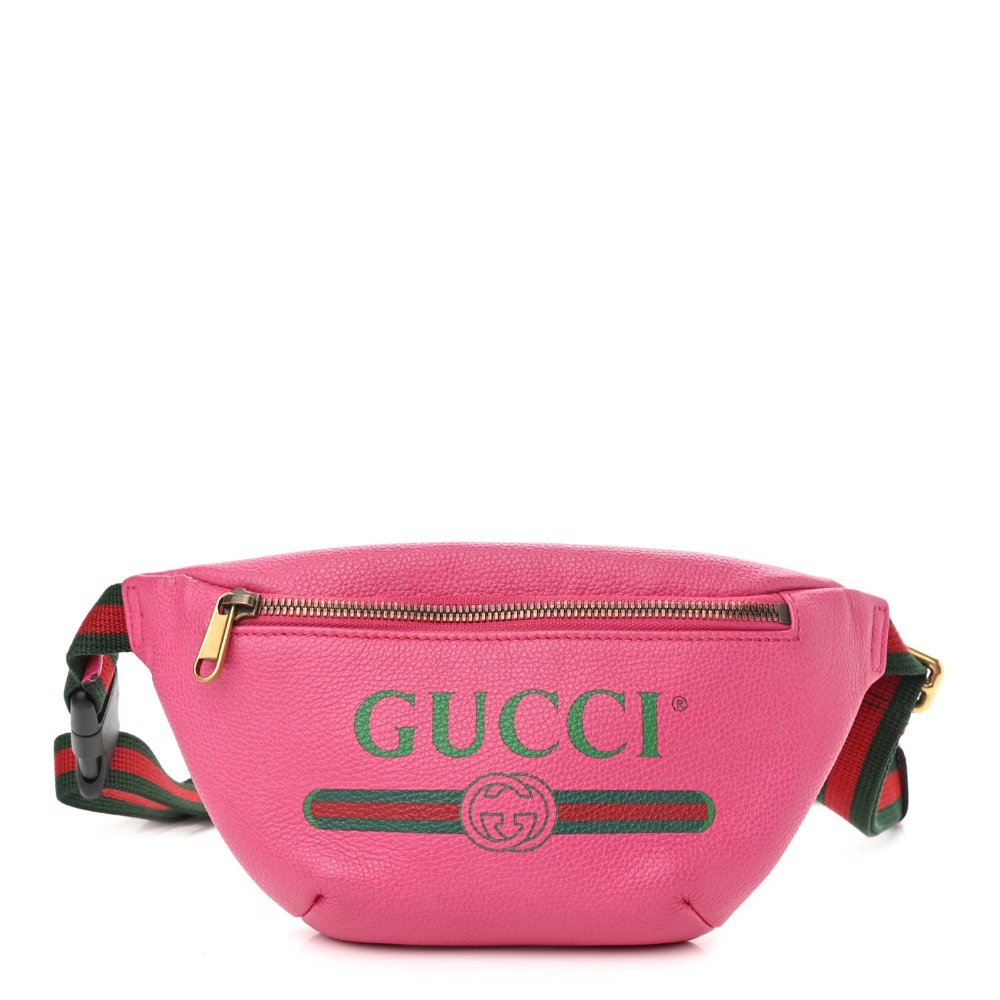 Grained Calfskin Small Logo Belt Bag Box Pink Green