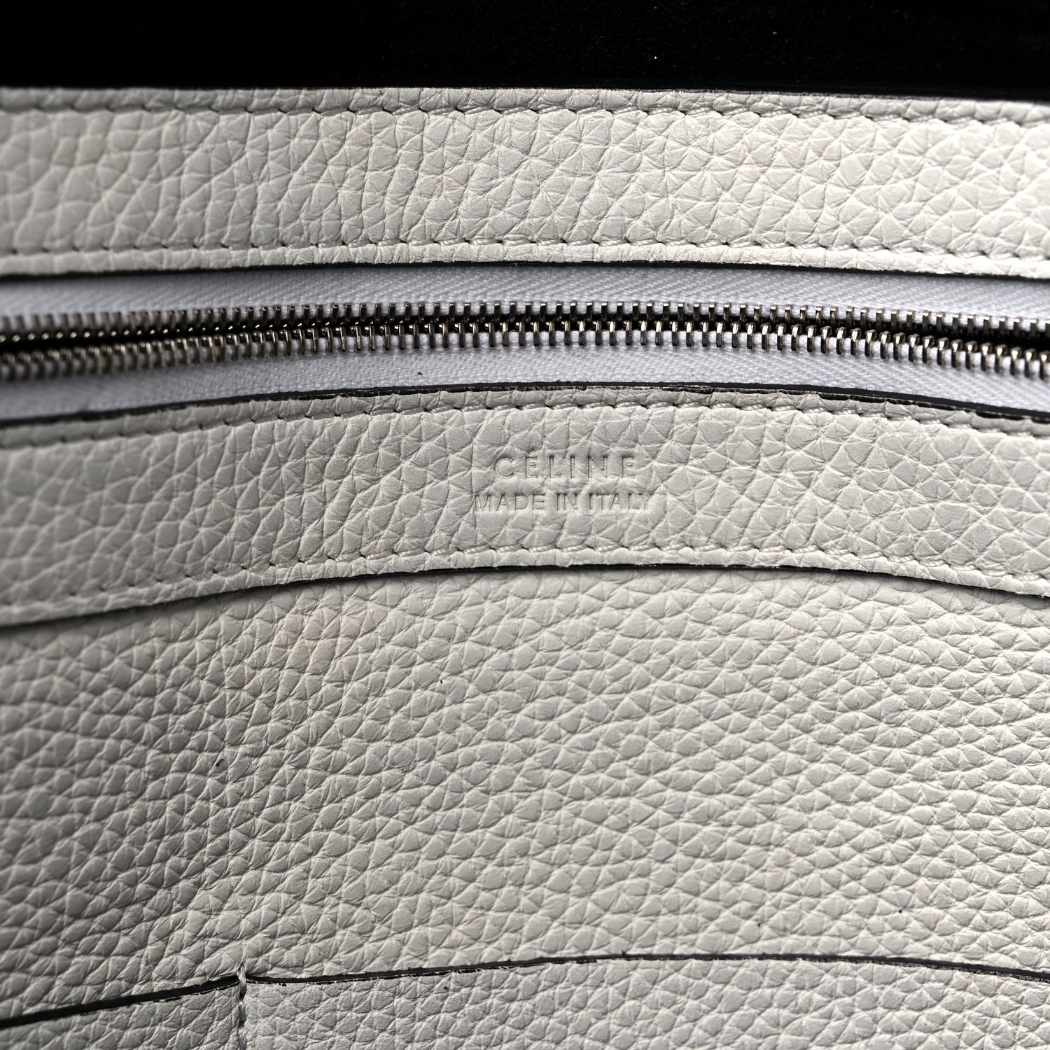 Celine Grained Calfskin Medium Horizontal Cabas Phantom White 7 of 14