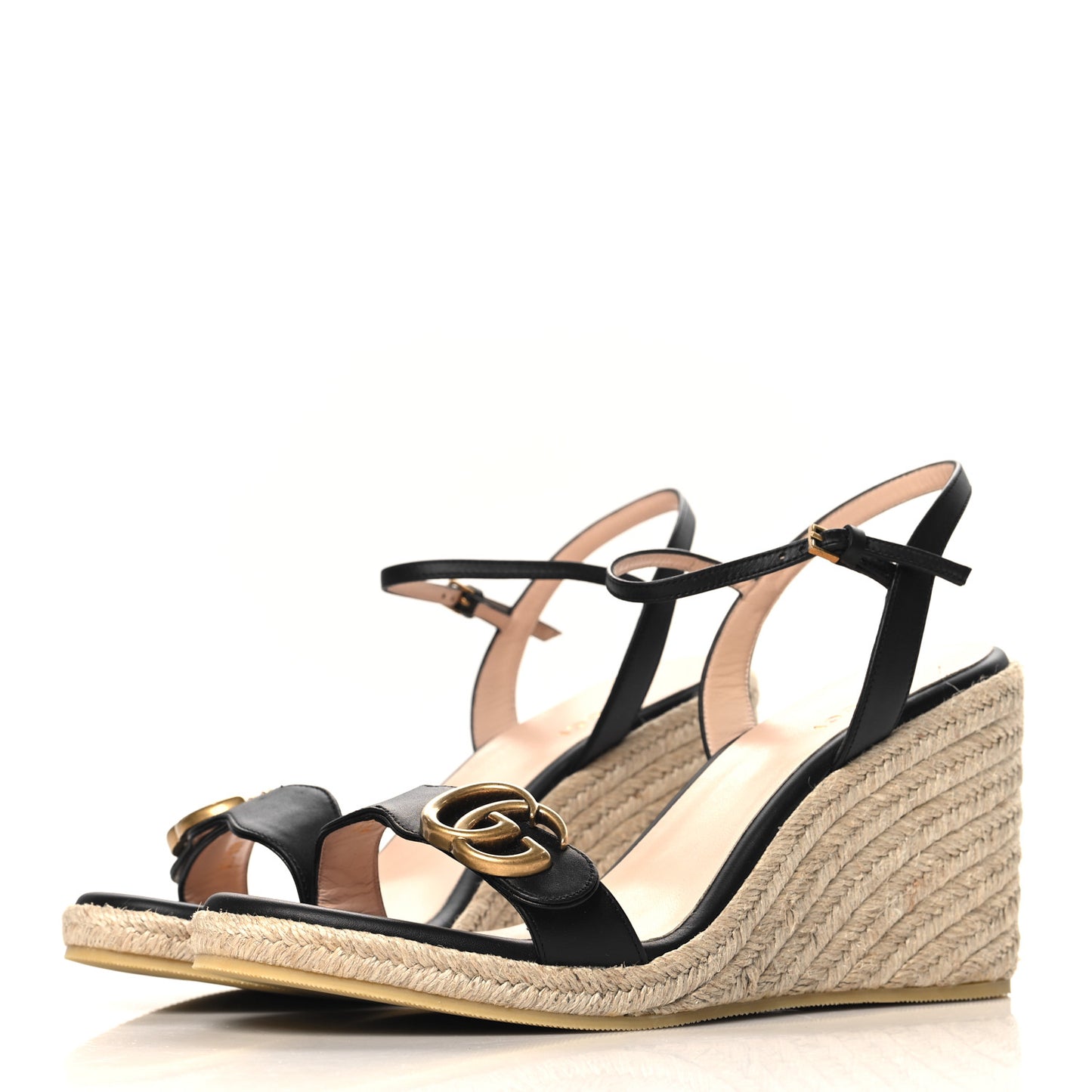 Galassia Aitana Espadrille 10/95mm Wedge Sandals 40.5 Black