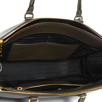 Prada Saffiano Lux Extra Large Galleria Double Zip Tote Militare 5 of 10