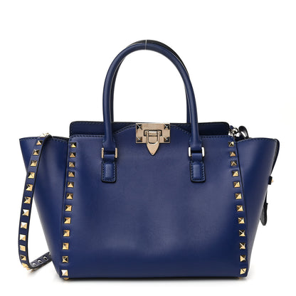 Valentino Garavani Vitello Small Rockstud Double Handle Tote Blue China 1 of 13