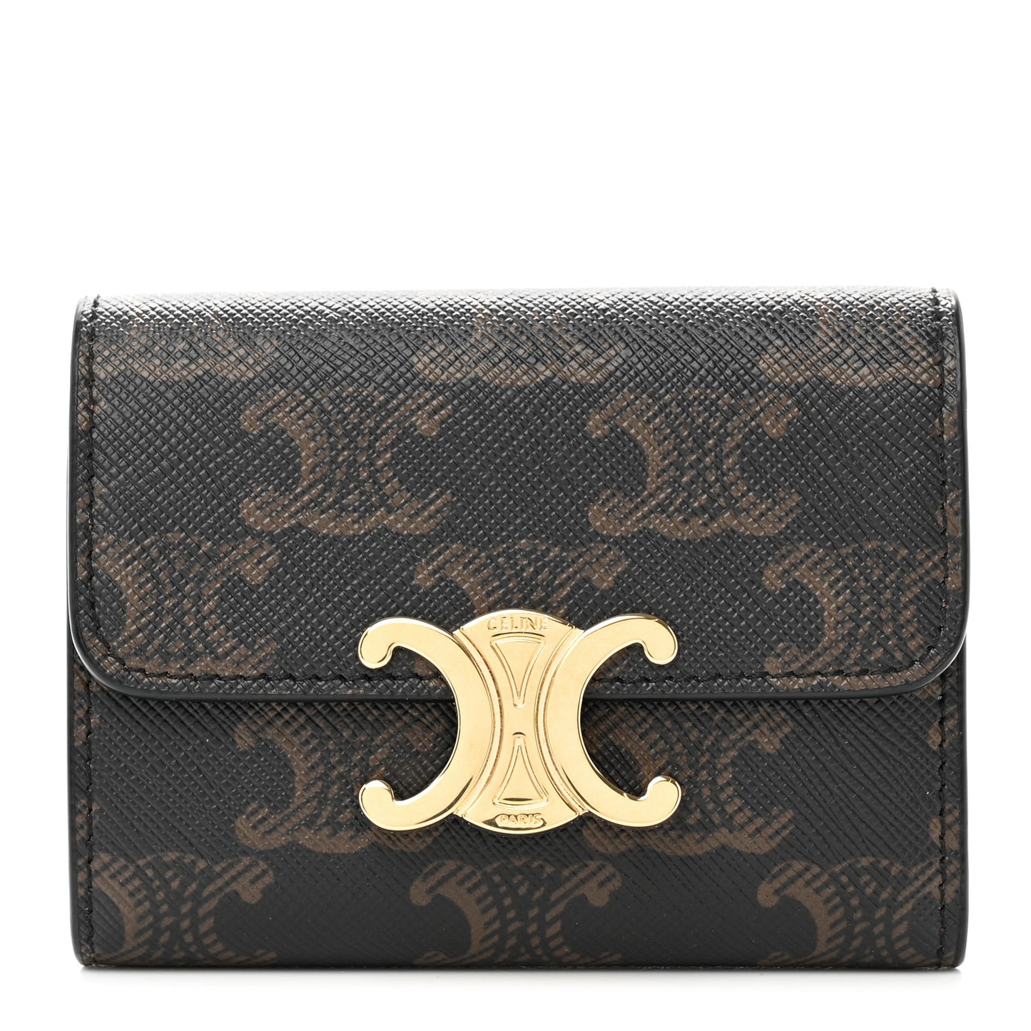 Canvas Triomphe Compact Wallet Tan