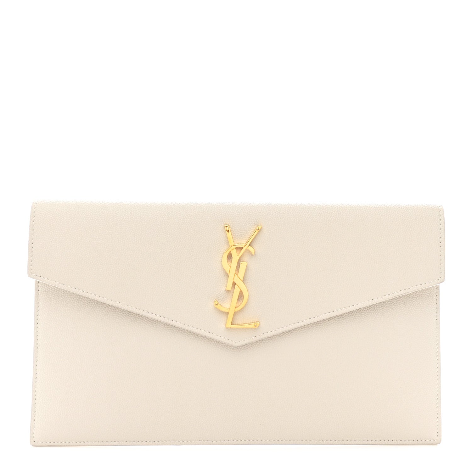 Saint Laurent Smooth Shiny Calfskin Uptown Pouch Crema Soft 1 of 8