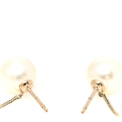 Chanel Pearl CC Chain Drop Earrings Gold 2 of 3