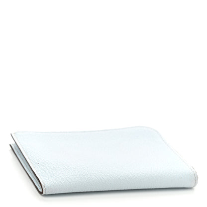 Hermes Chevre Mysore Remix Duo Wallet Blue Brume Vert Criquet 4 of 10