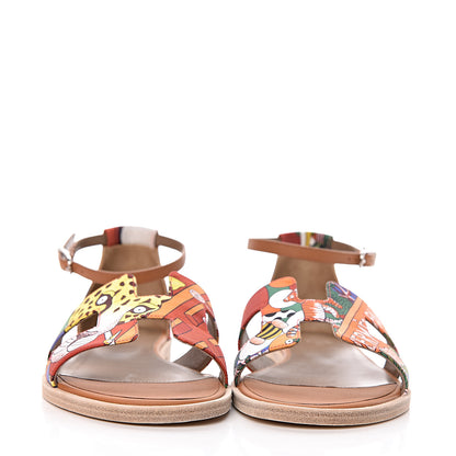 Hermes Canvas Animapolis Santorini Sandals 35.5 2 of 8