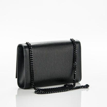 Saint Laurent Grain De Poudre Small Monogram Kate Satchel Black 3 of 6