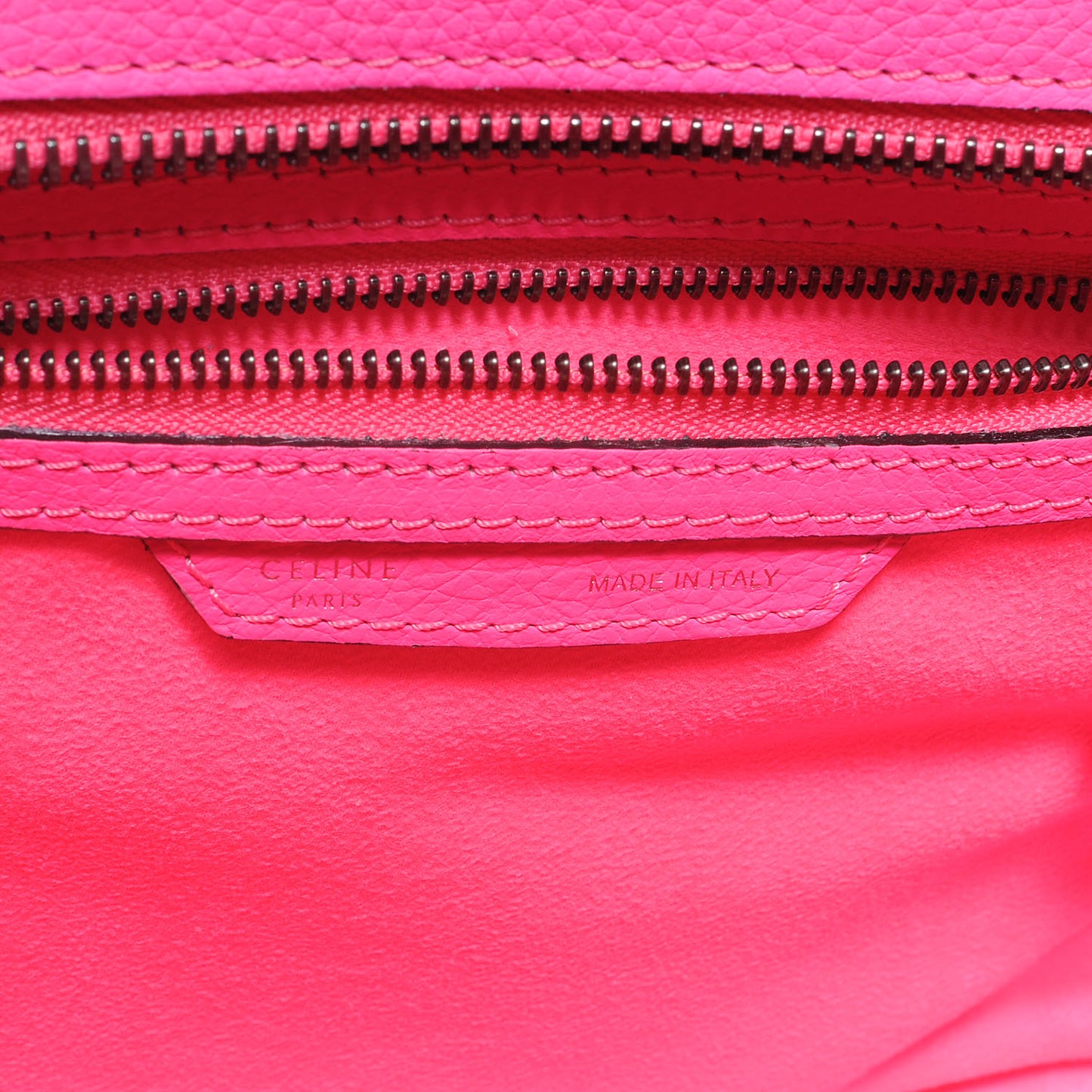 Drummed Leather Micro Luggage Fluo Pink