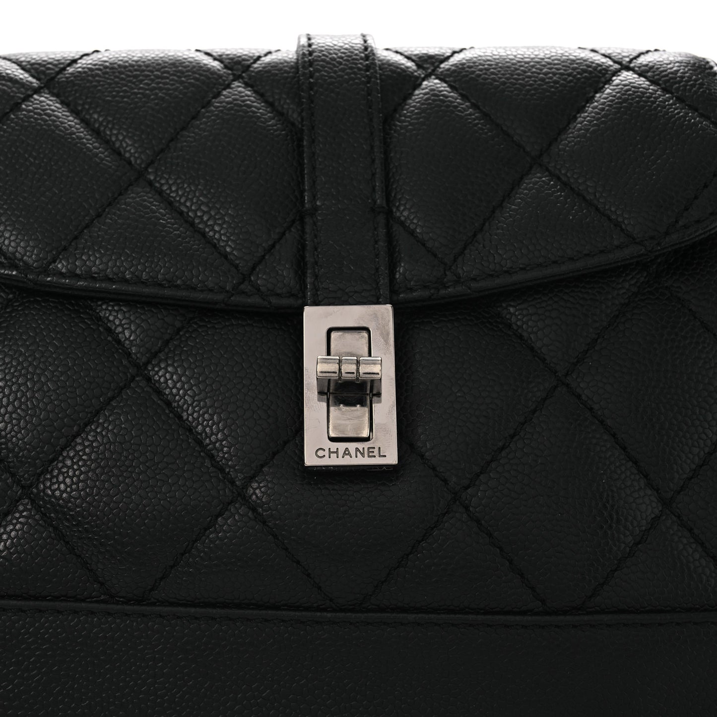 Caviar Quilted Small Mademoiselle Flap Bag Black