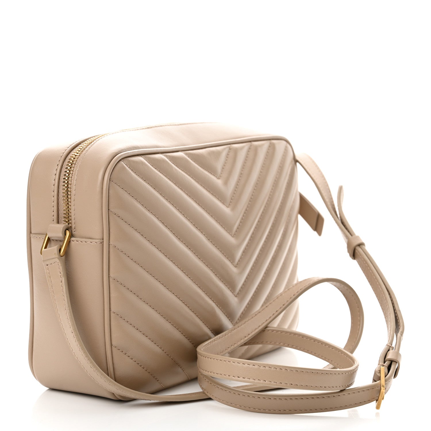 Saint Laurent Calfskin Matelasse Monogram Lou Camera Bag Dark Beige 3 of 11