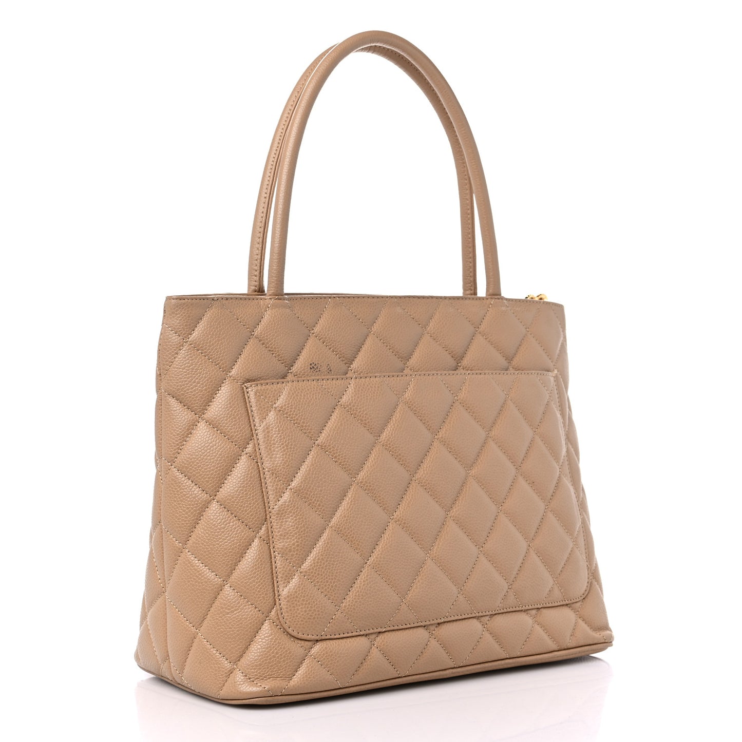 Caviar Quilted Medallion Tote Beige