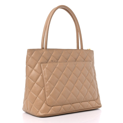 Chanel Caviar Quilted Medallion Tote Beige 3 of 13