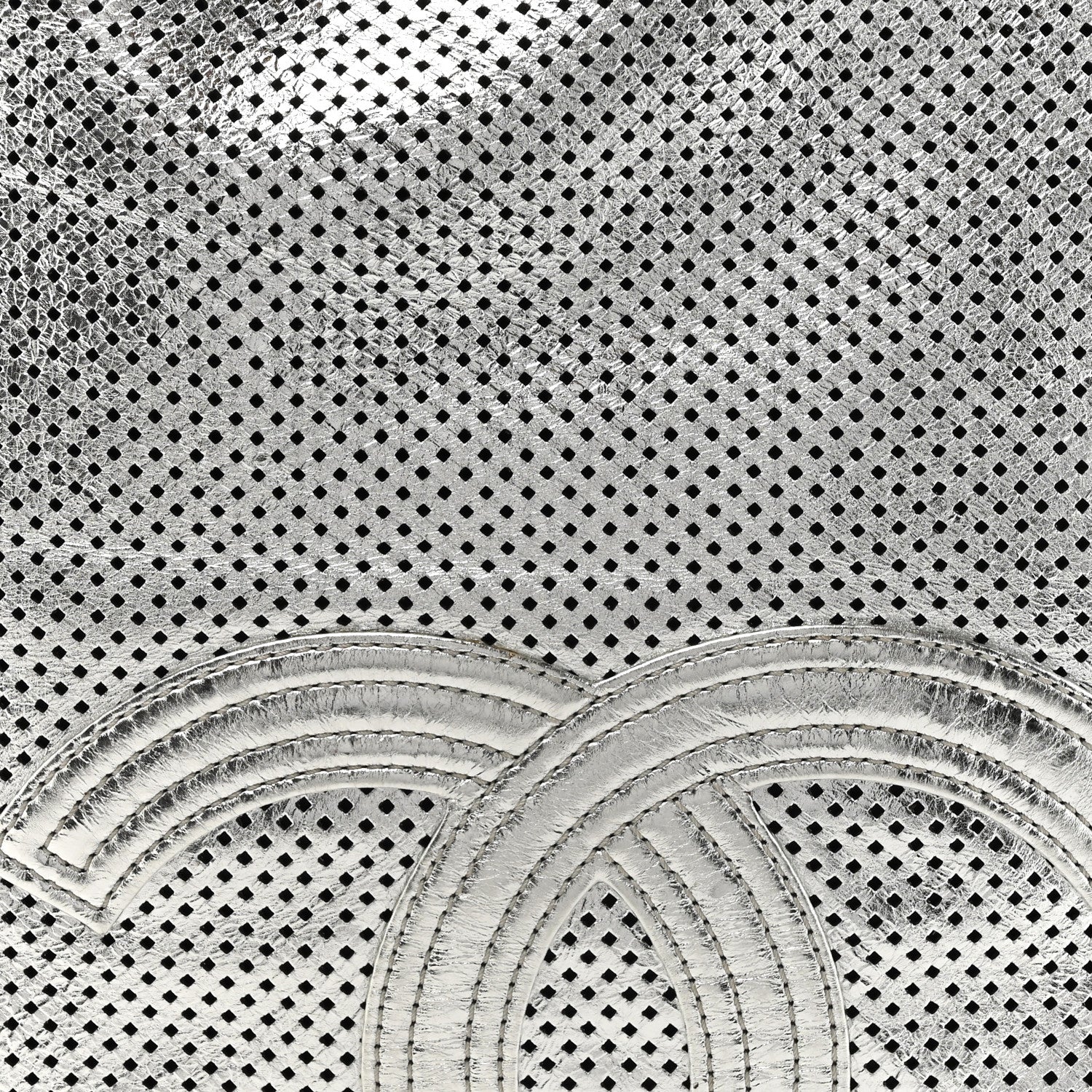 Chanel Metallic Glazed Calfskin Perforated Large Rodeo Drive Tote Silver 8 of 11