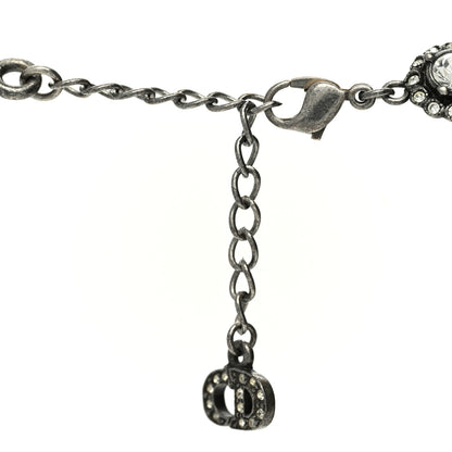 Christian Dior Crystal Flower Necklace Black 4 of 5