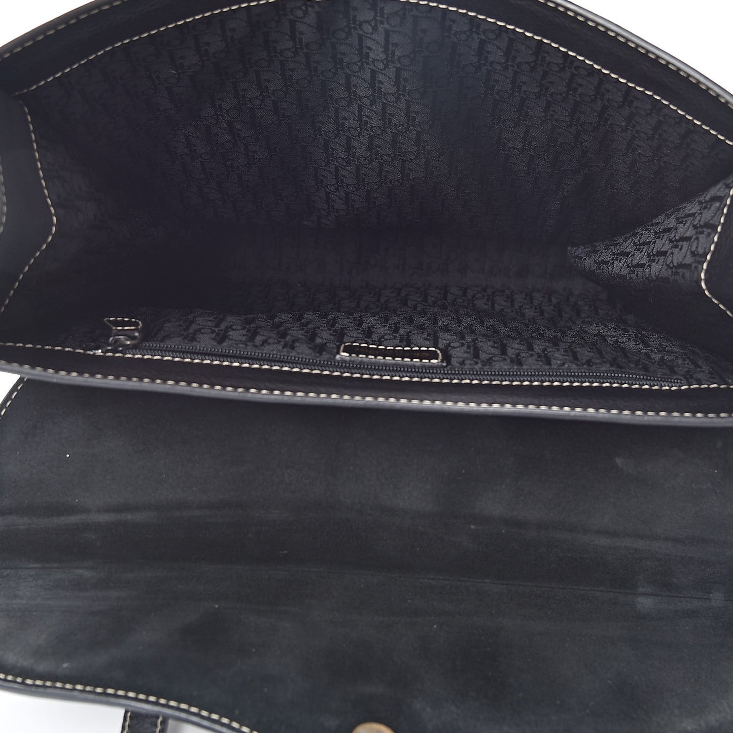 Calfskin Saddle Vertical Shopper Black