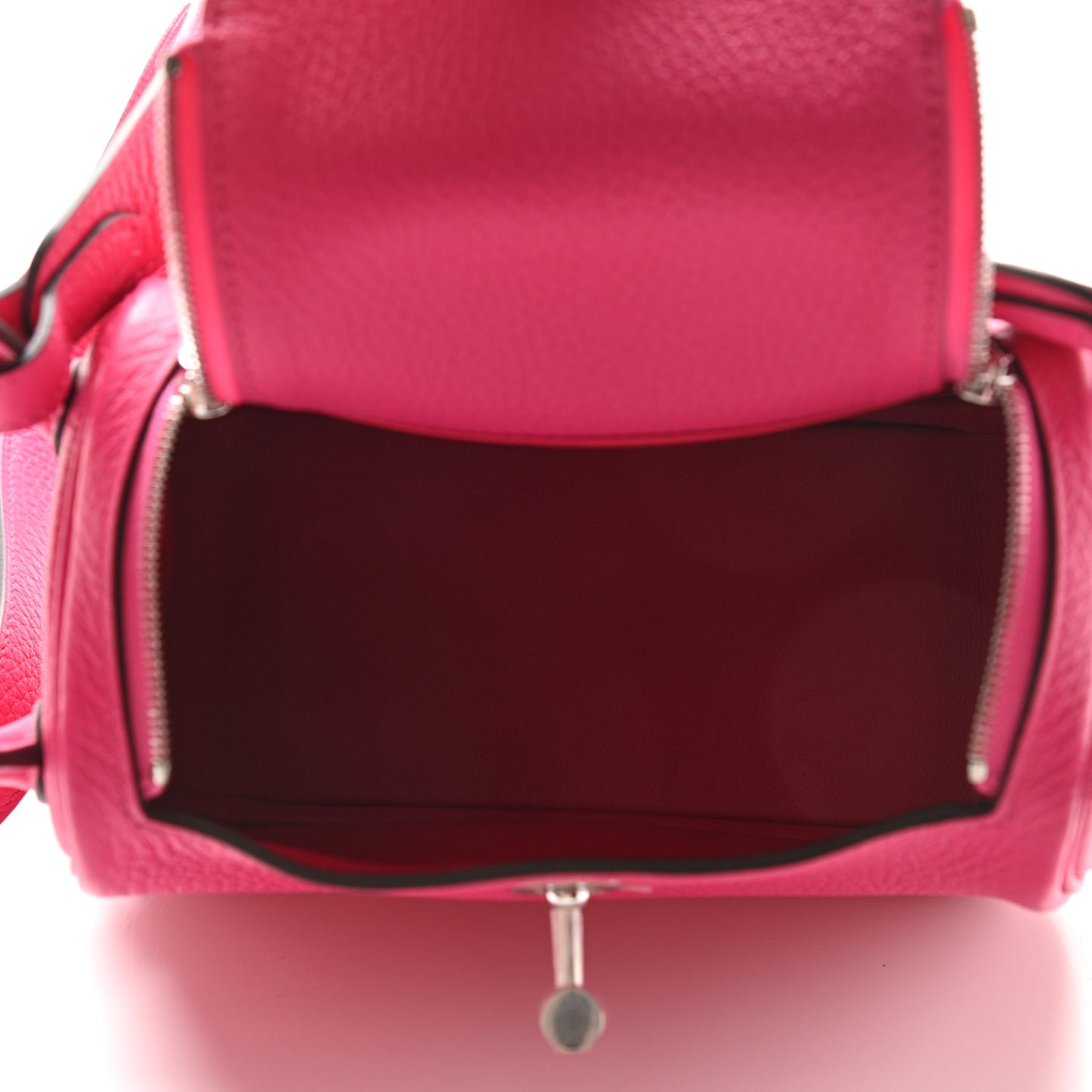 Taurillon Clemence Mini Lindy 20 Rose Shocking