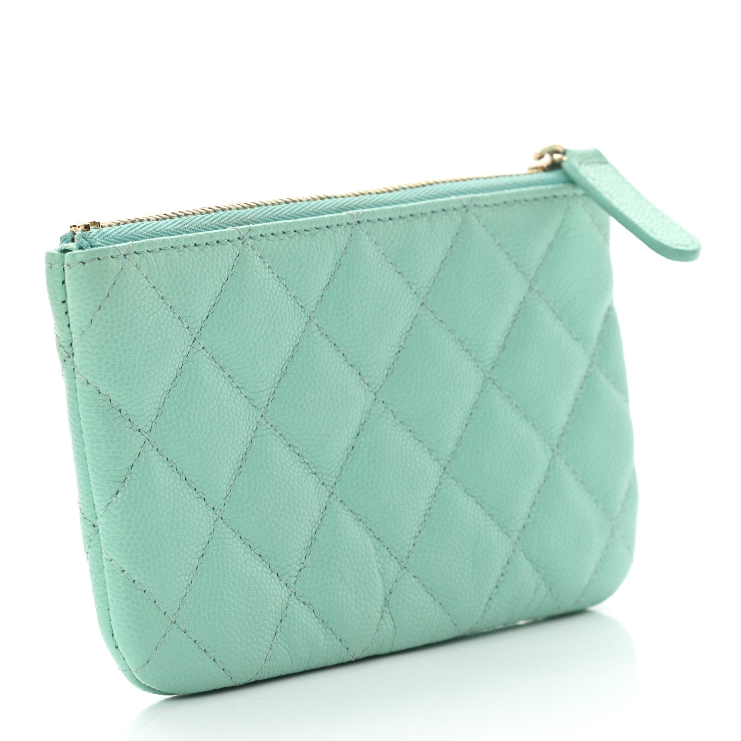 Chanel Caviar Quilted Small Cosmetic Case Light Blue 3 of 8